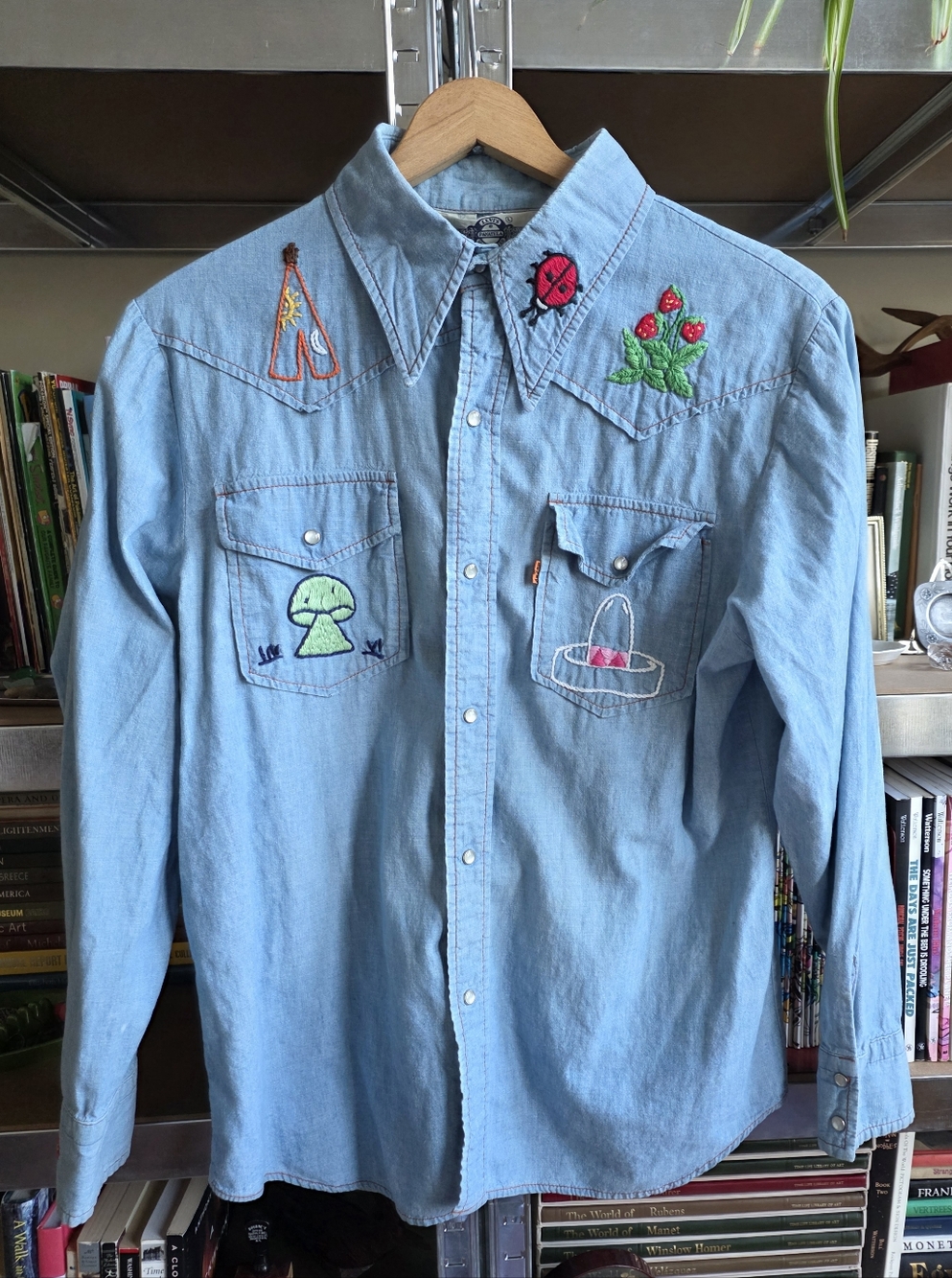 Levi's | Rare Vintage Embroidered Pantela's Orange Tab Shirt